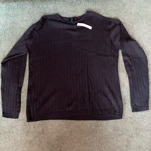 MEN’S BEAUTIFUL GRAY RIBBED SWEATER XL